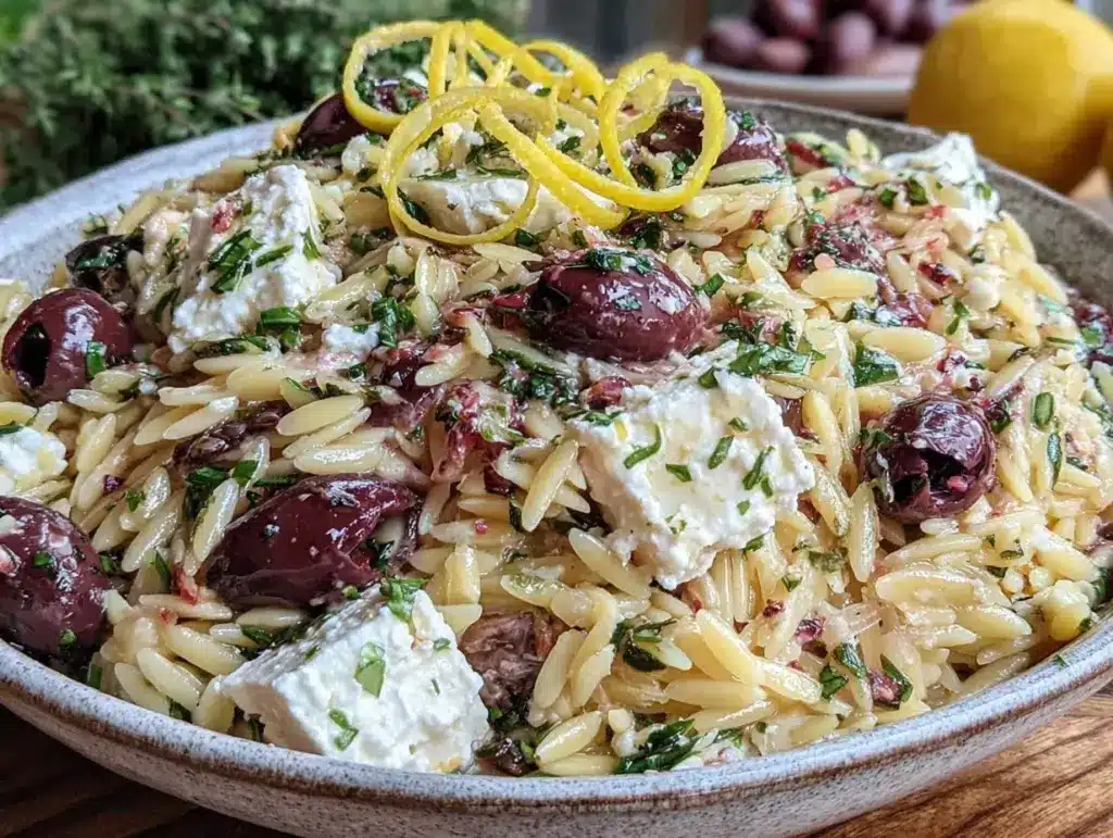 Mediterranean orzo pasta salad - featured image