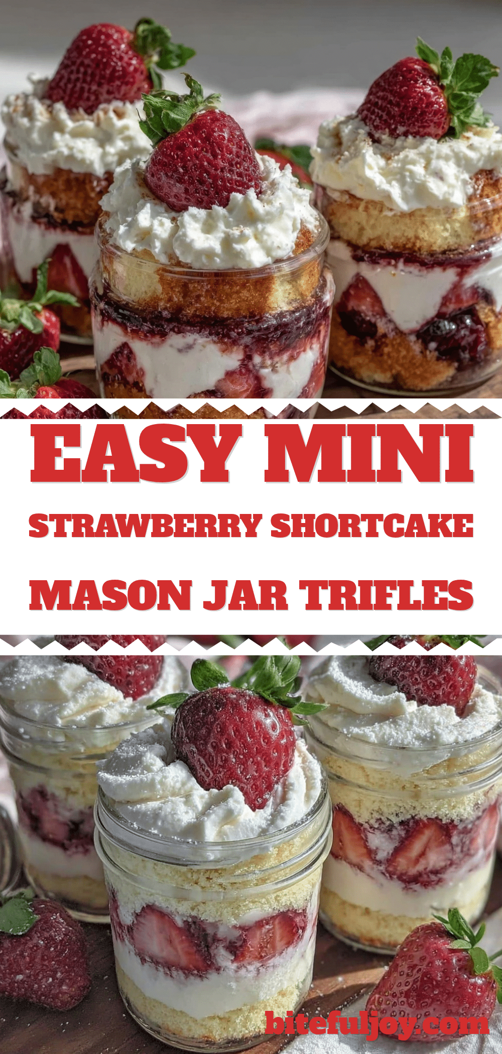 mini strawberry shortcake mason jar trifles recipe