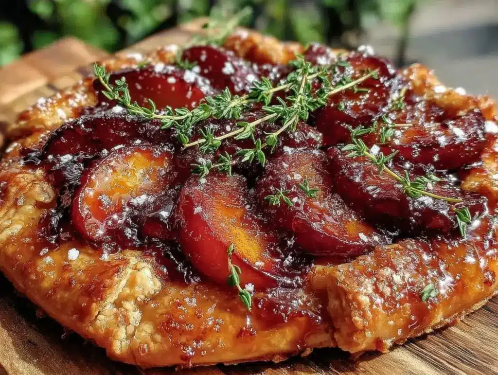nectarine frangipane rustic galette - featured image