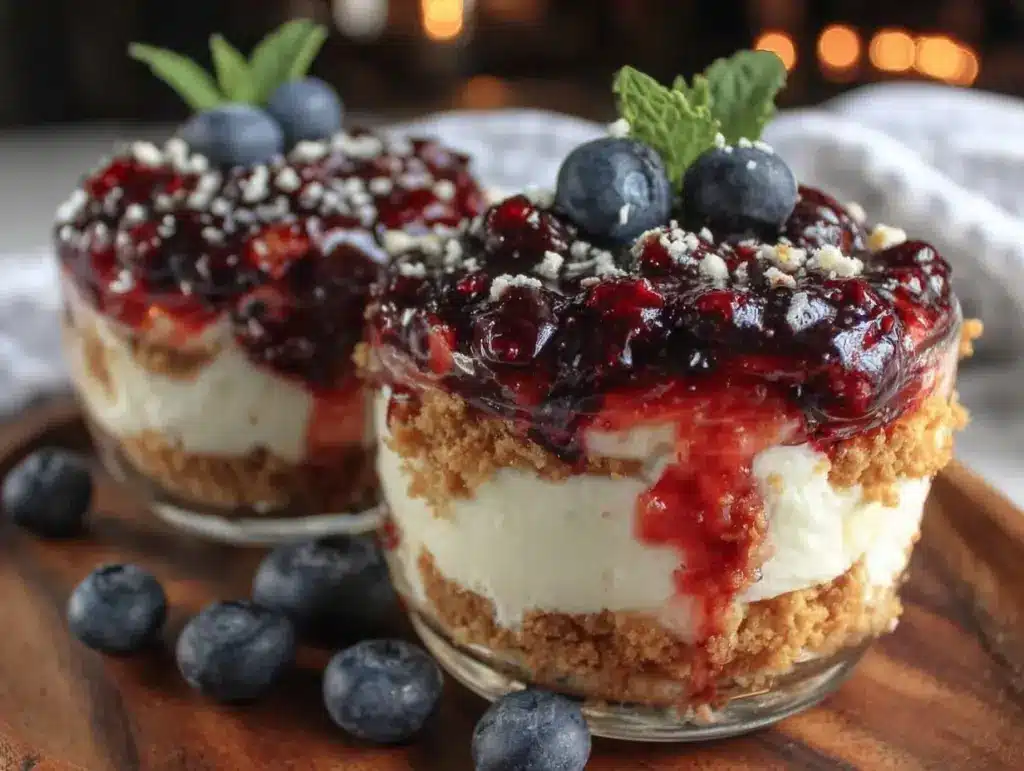 no-bake cheesecake trifle cups - featured image
