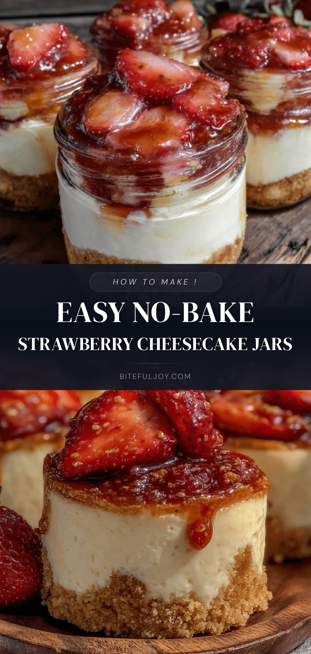 no-bake strawberry cheesecake jars recipe