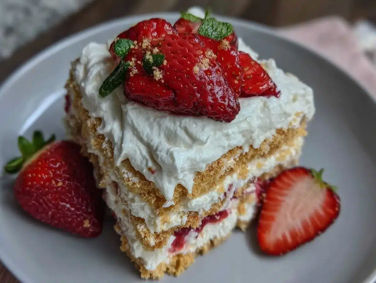 No-Bake Strawberry Icebox Cake preparation steps