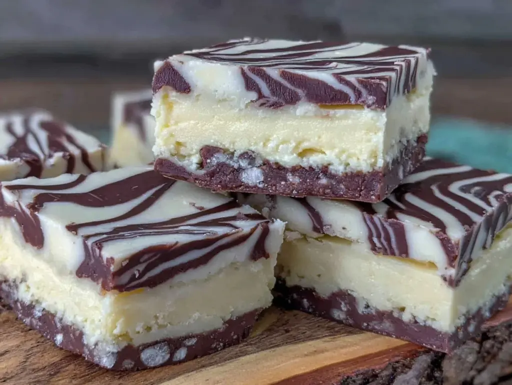 No-Bake Zebra Cake Bars - featured image
