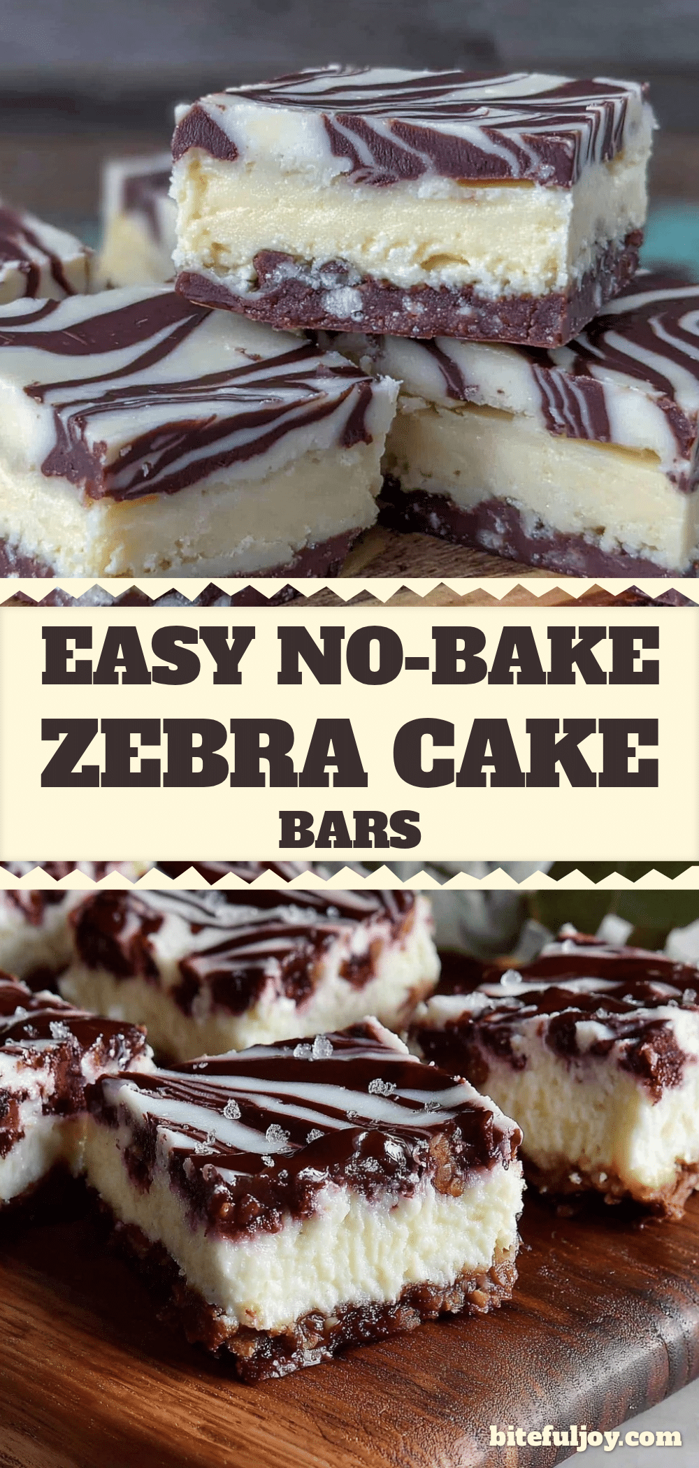 No-Bake Zebra Cake Bars recipe