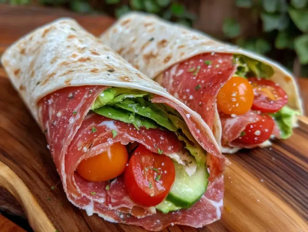 no cook camping charcuterie wrap roll ups - featured image