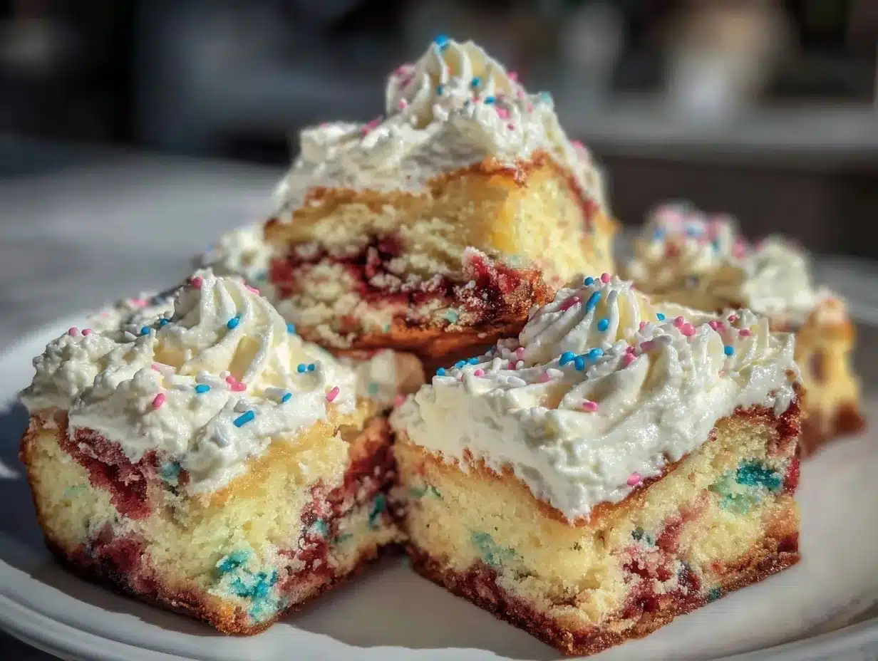 patriotic flag sheet cake preparation steps
