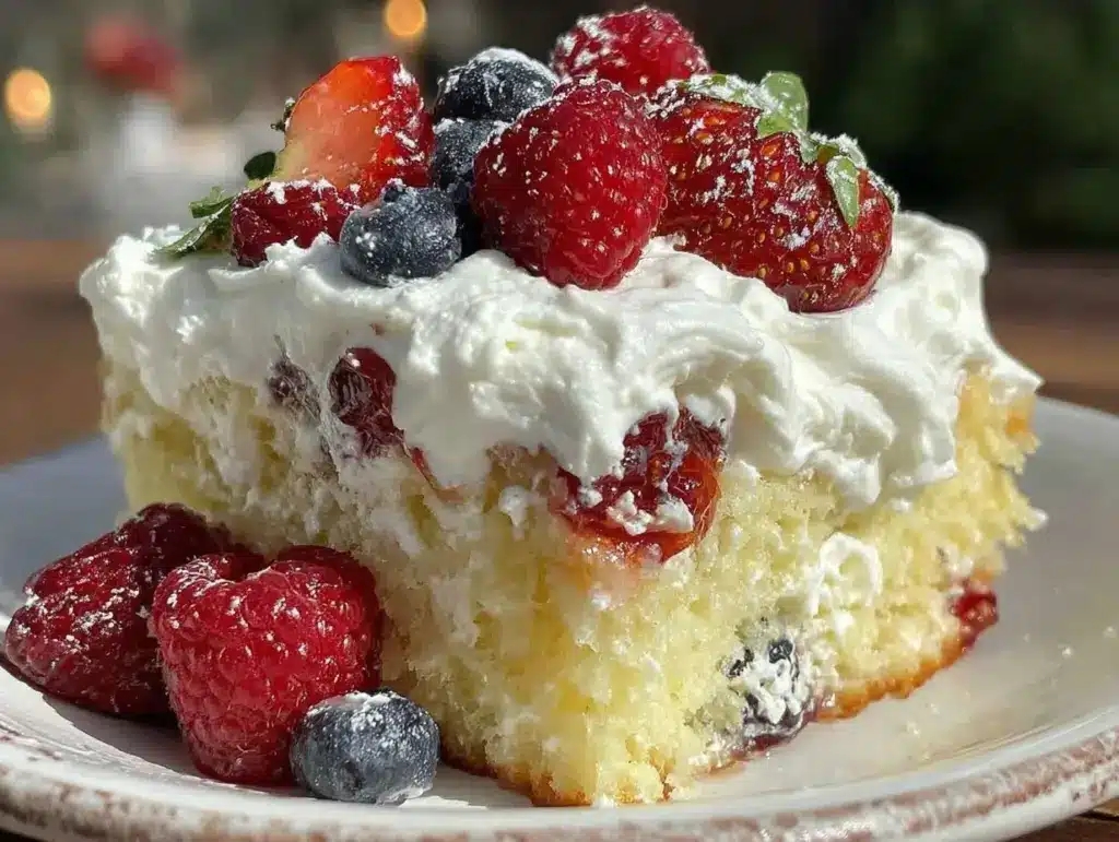 patriotic jello poke cake - featured image