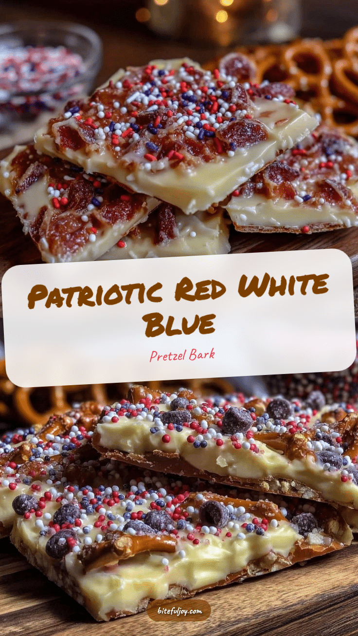 red white and blue pretzel bark recipe