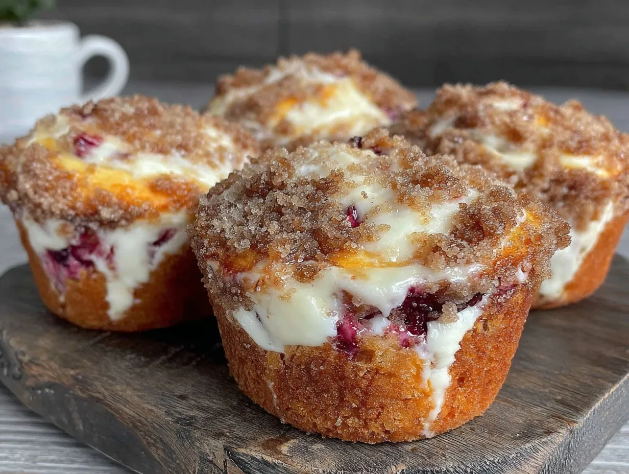 rhubarb cream cheese swirl muffins preparation steps