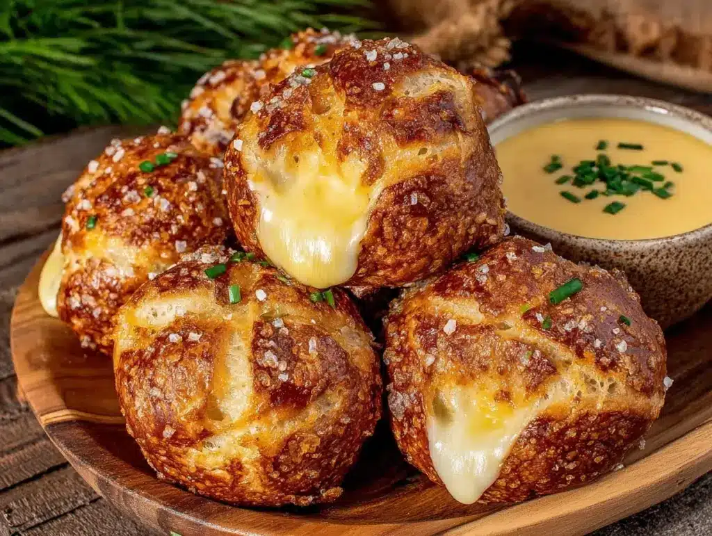 savory cheese stuffed pretzel bombs - featured image
