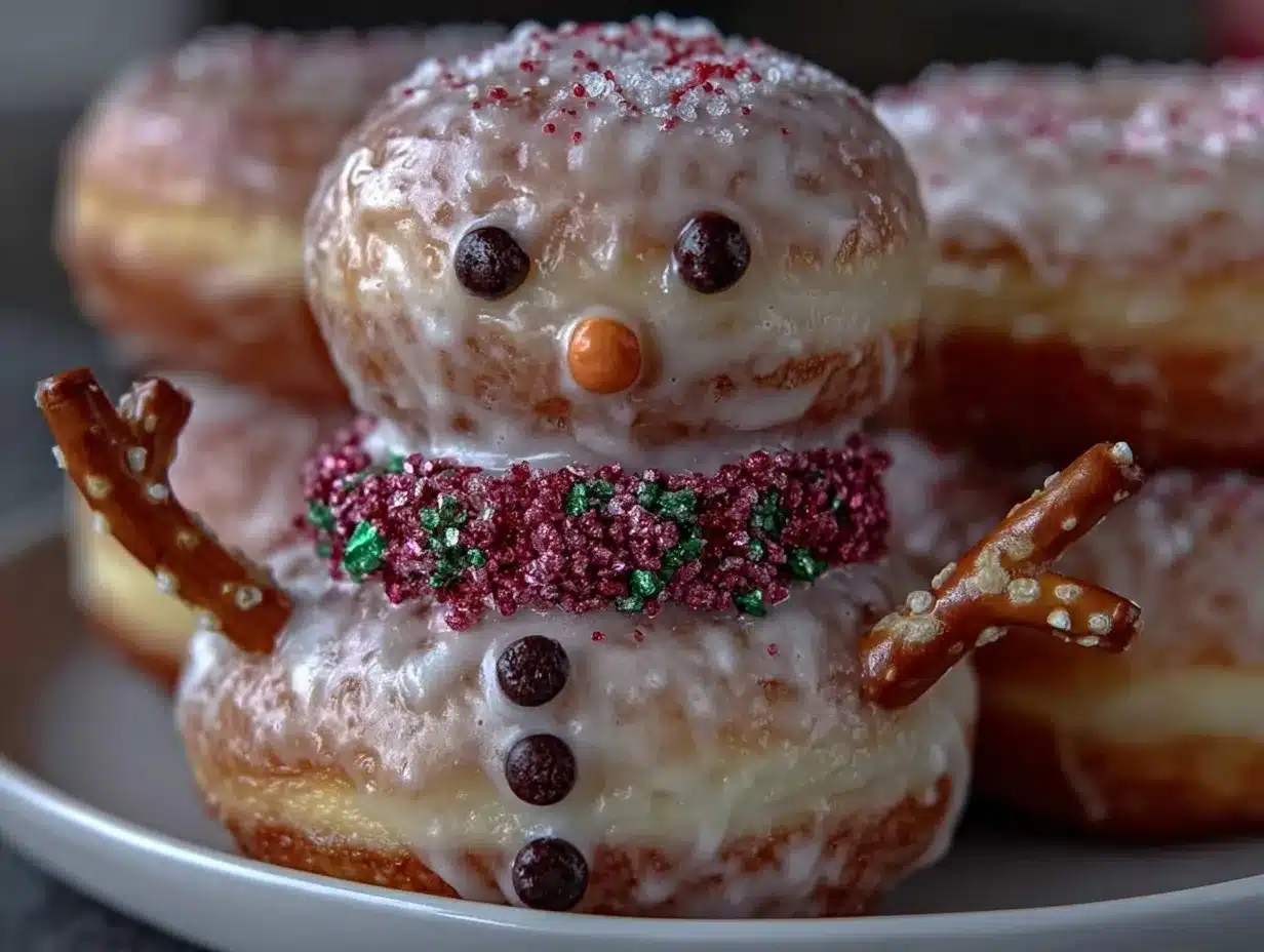 snowman donut stack recipe preparation steps