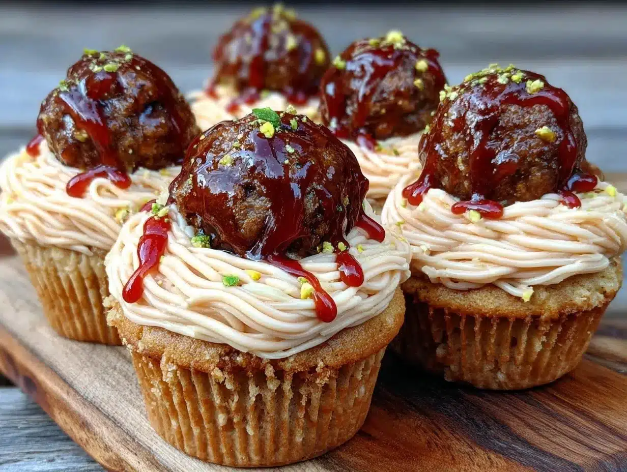 spaghetti and meatball cupcakes preparation steps