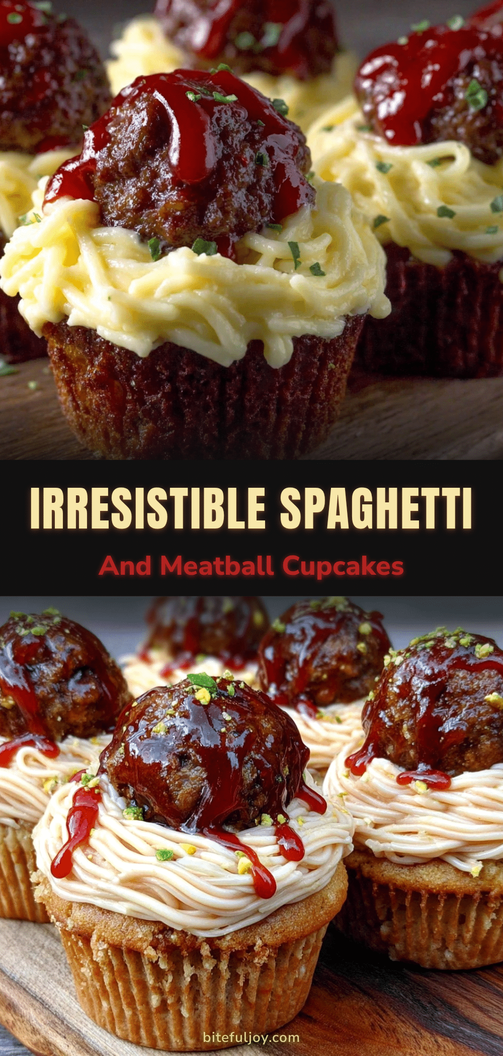 spaghetti and meatball cupcakes recipe