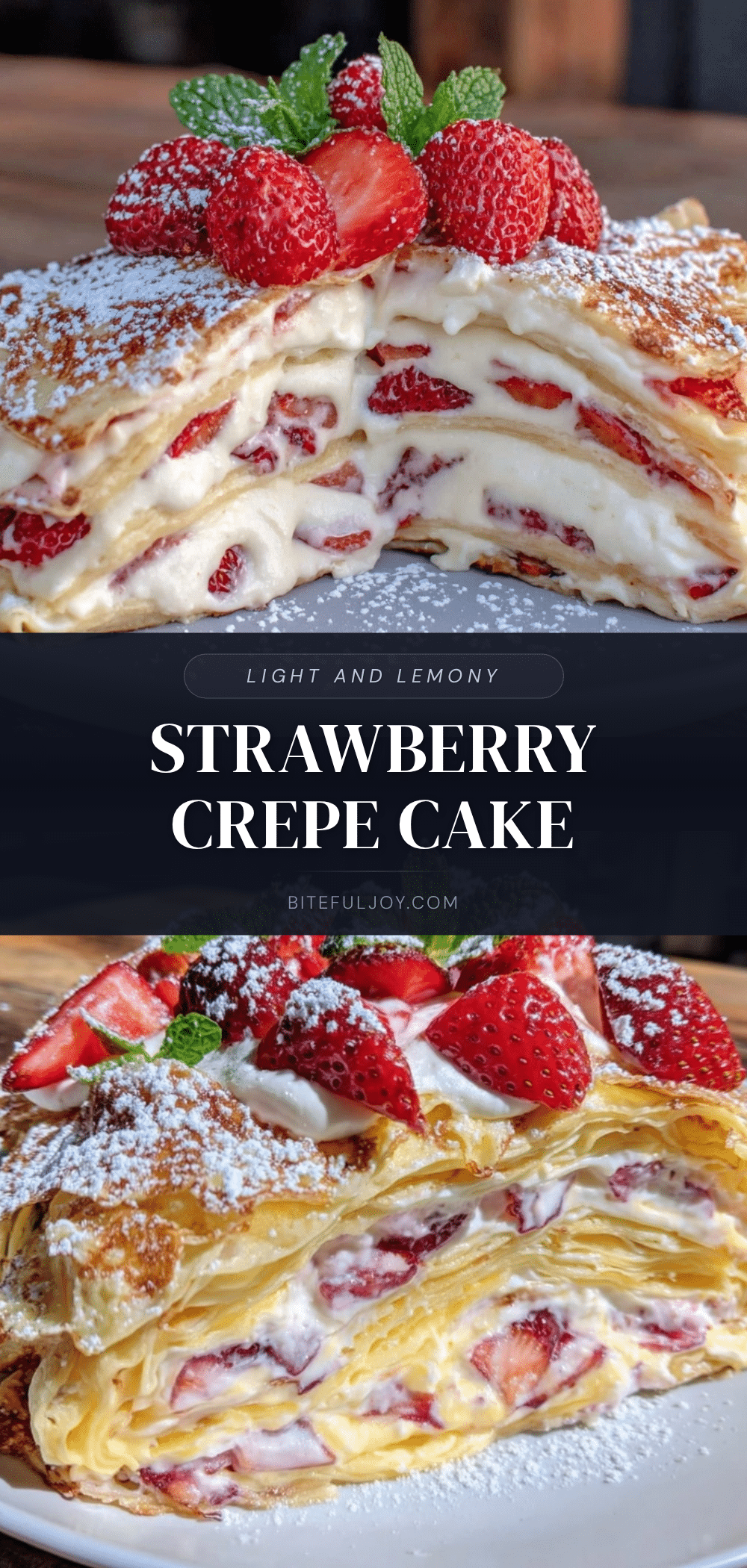 strawberry lemon crepe cake recipe