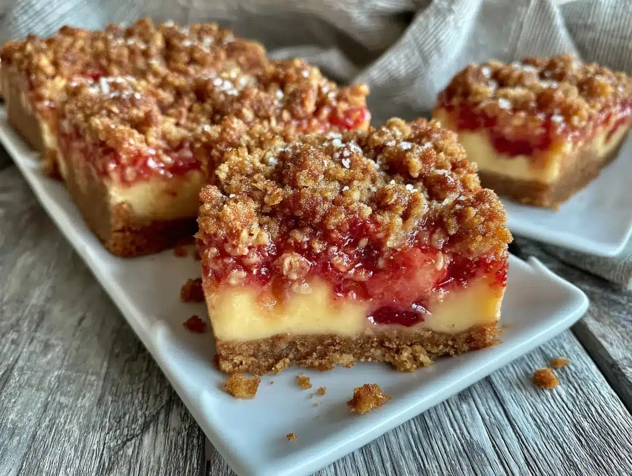 strawberry rhubarb custard bars preparation steps