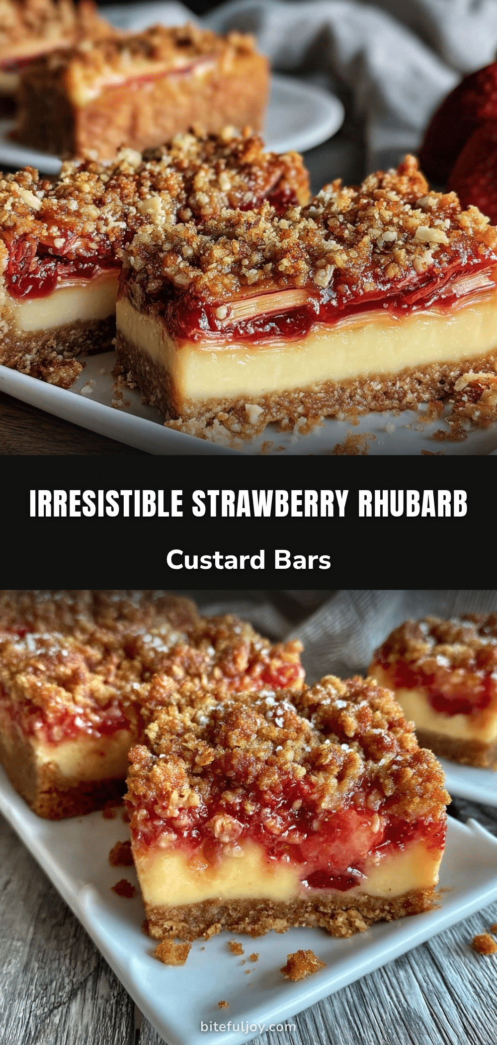 strawberry rhubarb custard bars recipe