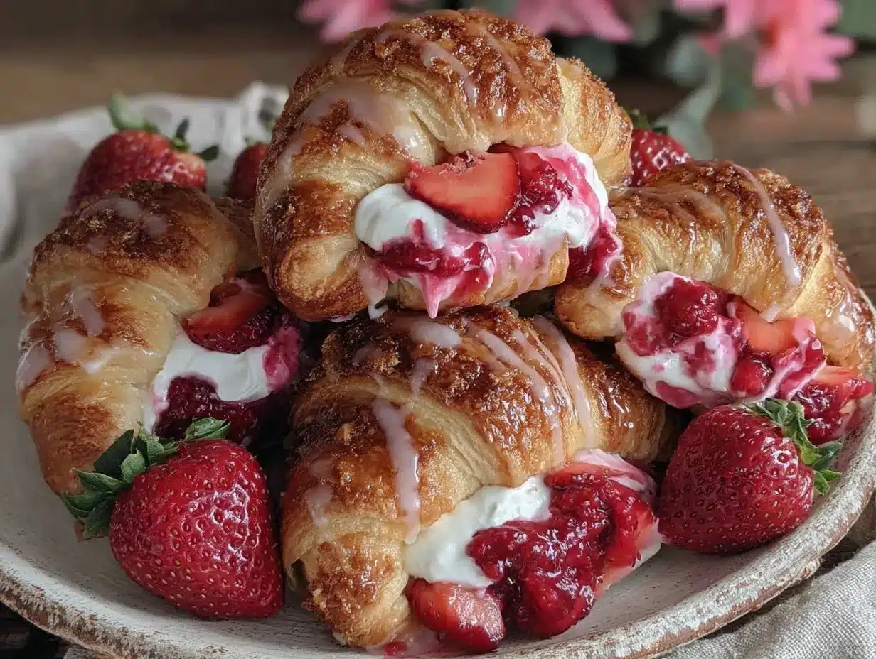 strawberry shortcake stuffed crescent rolls preparation steps