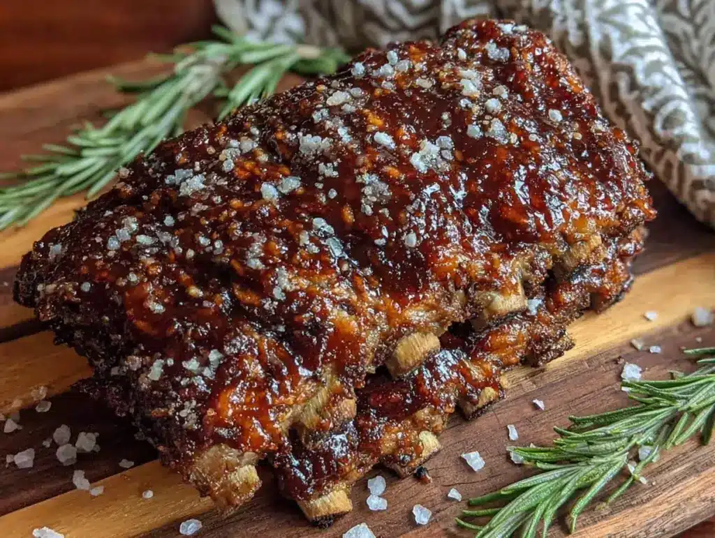 whiskey maple glazed baby back ribs - featured image