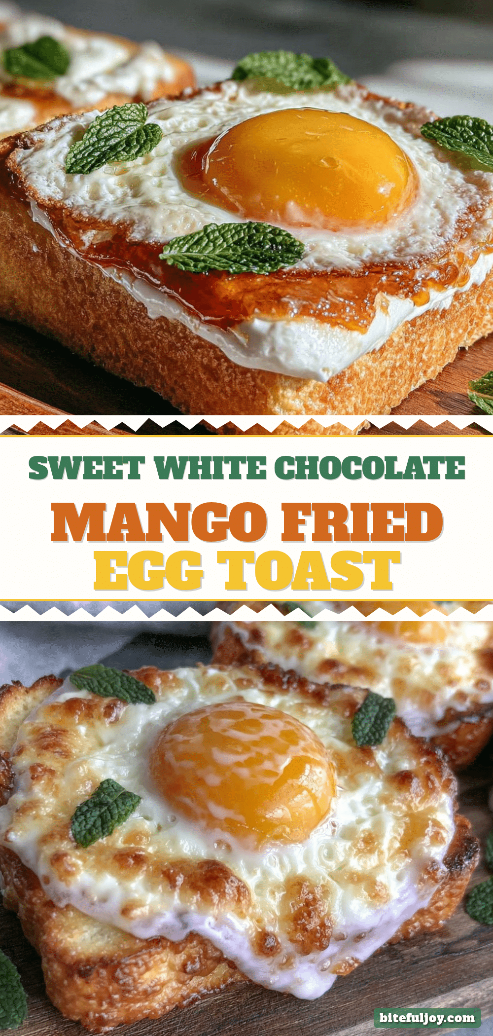 white chocolate mango fried egg toast recipe