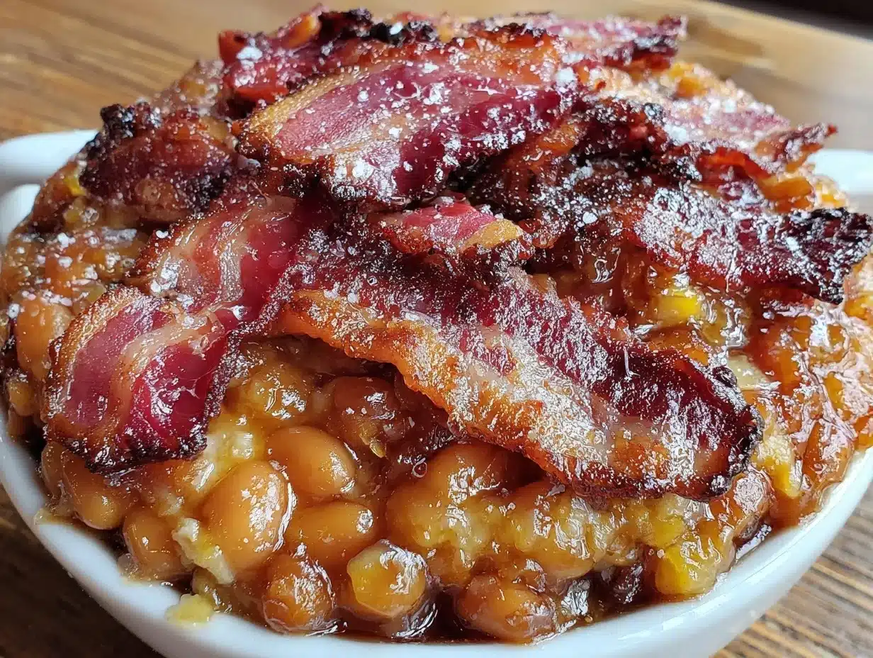 brown sugar baked beans slow cooker recipe preparation steps