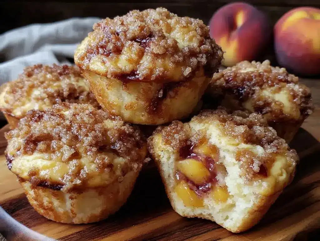 brown sugar peach muffins - featured image
