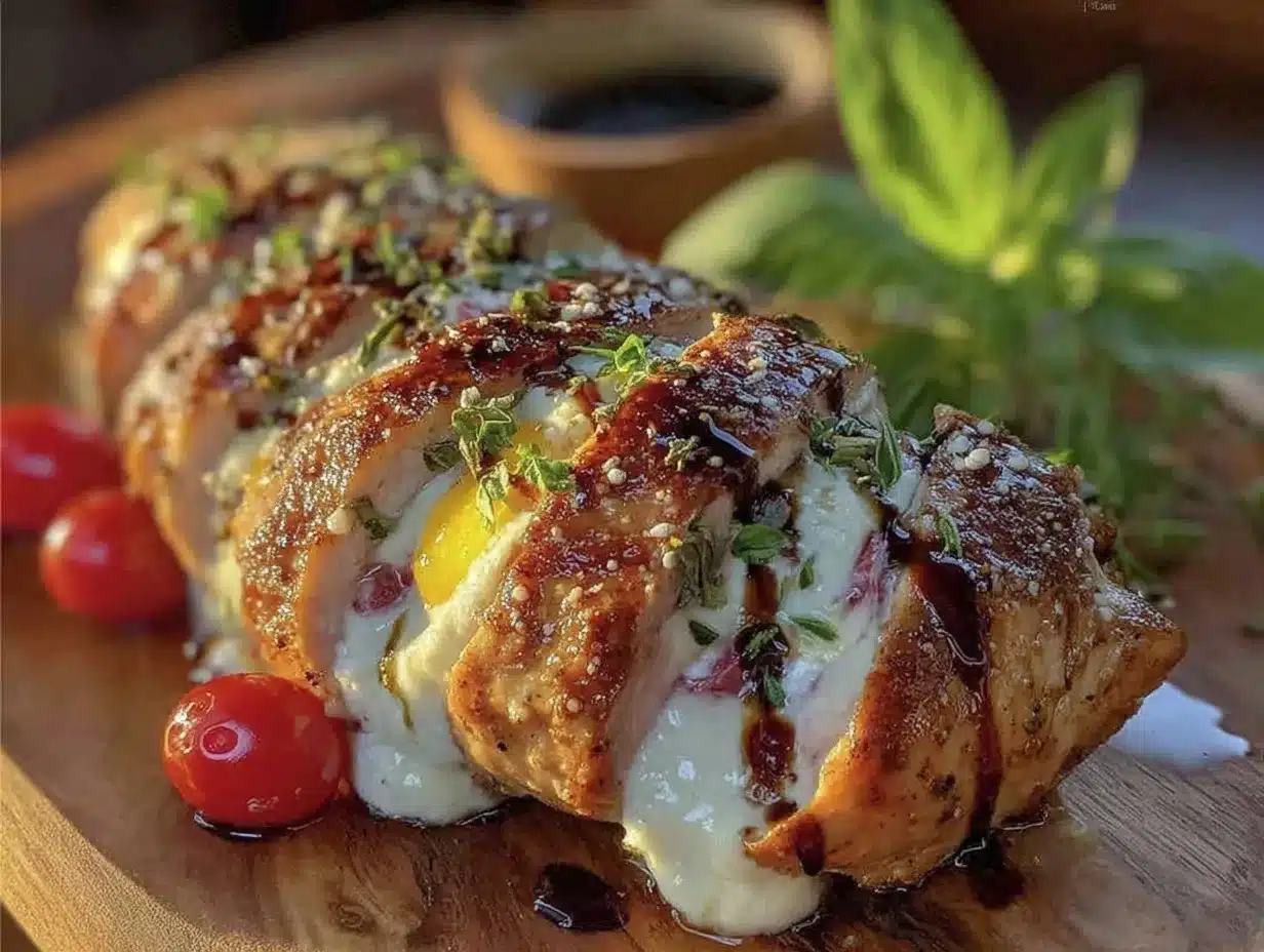 Caprese Stuffed Balsamic Chicken Breast preparation steps