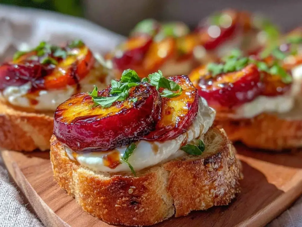 caramelized peach caprese - featured image