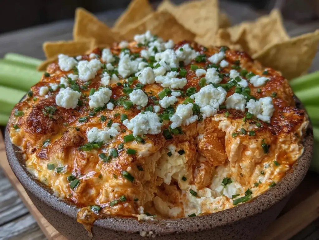 creamy buffalo chicken dip - featured image
