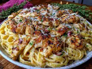 creamy garlic parmesan one-pot chicken pasta - featured image