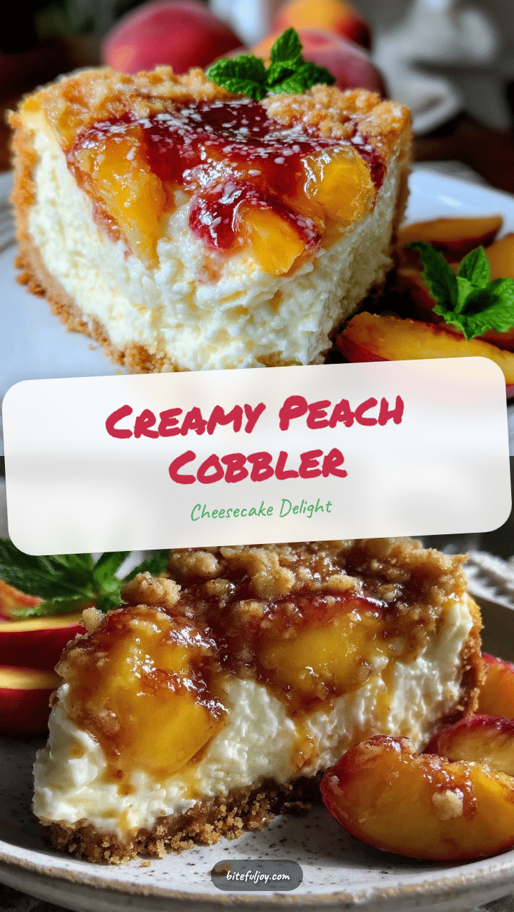 creamy peach cobbler cheesecake recipe