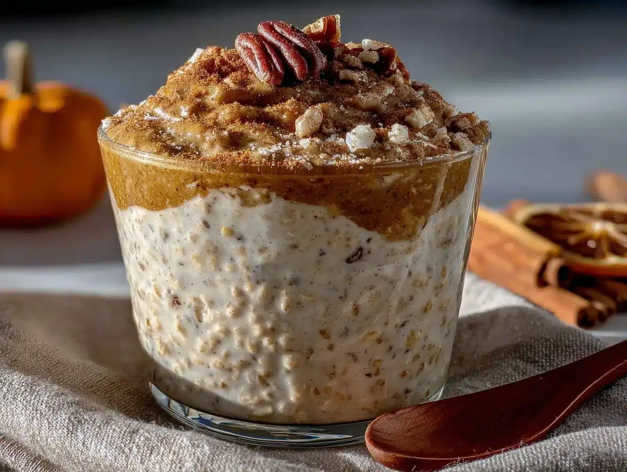 creamy pumpkin spice overnight oats preparation steps
