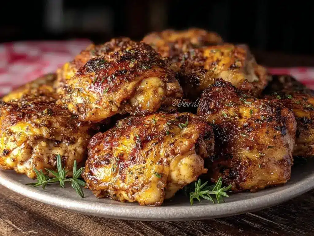 crispy air fryer chicken thighs - featured image