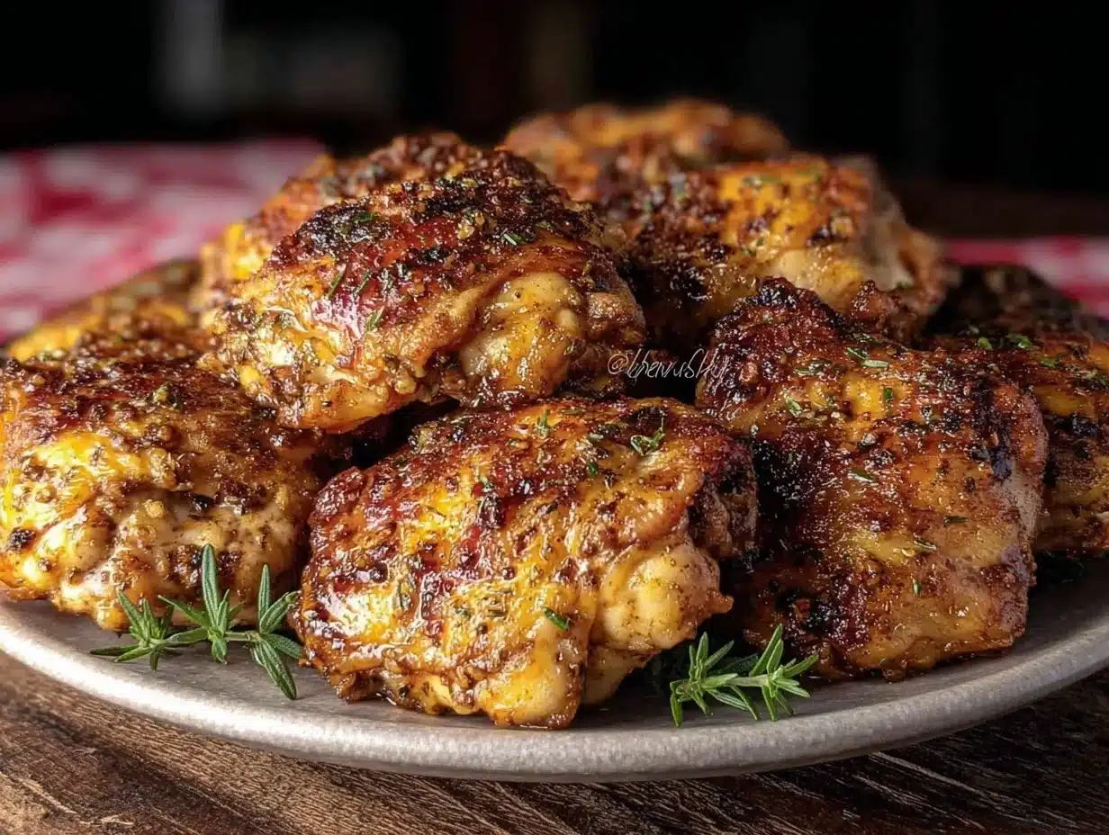 crispy air fryer chicken thighs - featured image