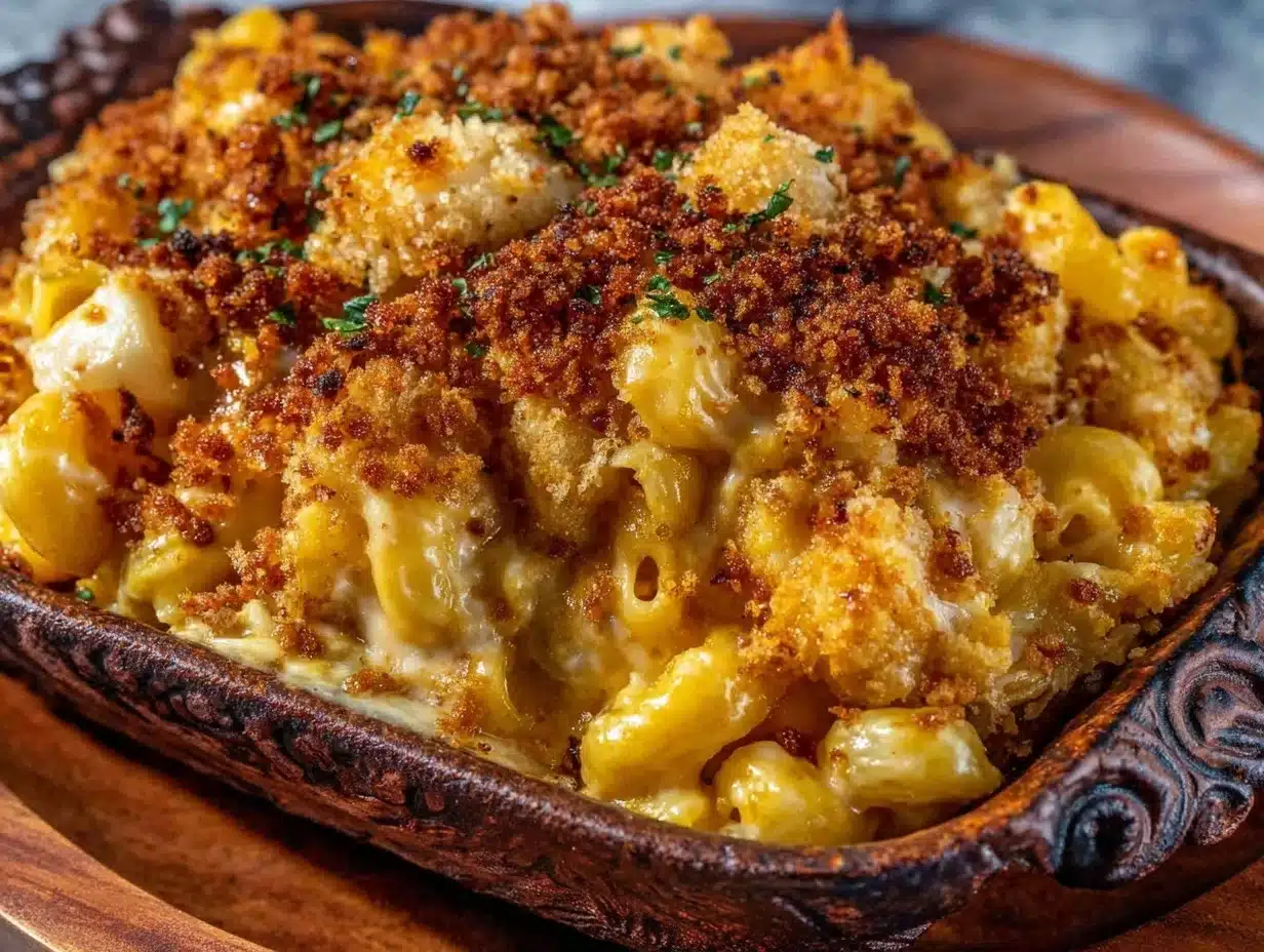 crispy baked mac and cheese - featured image
