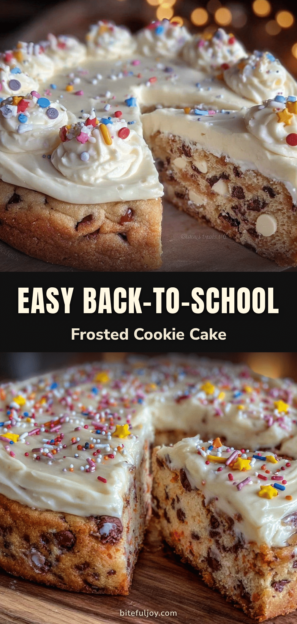 easy back-to-school cookie cake with frosting recipe