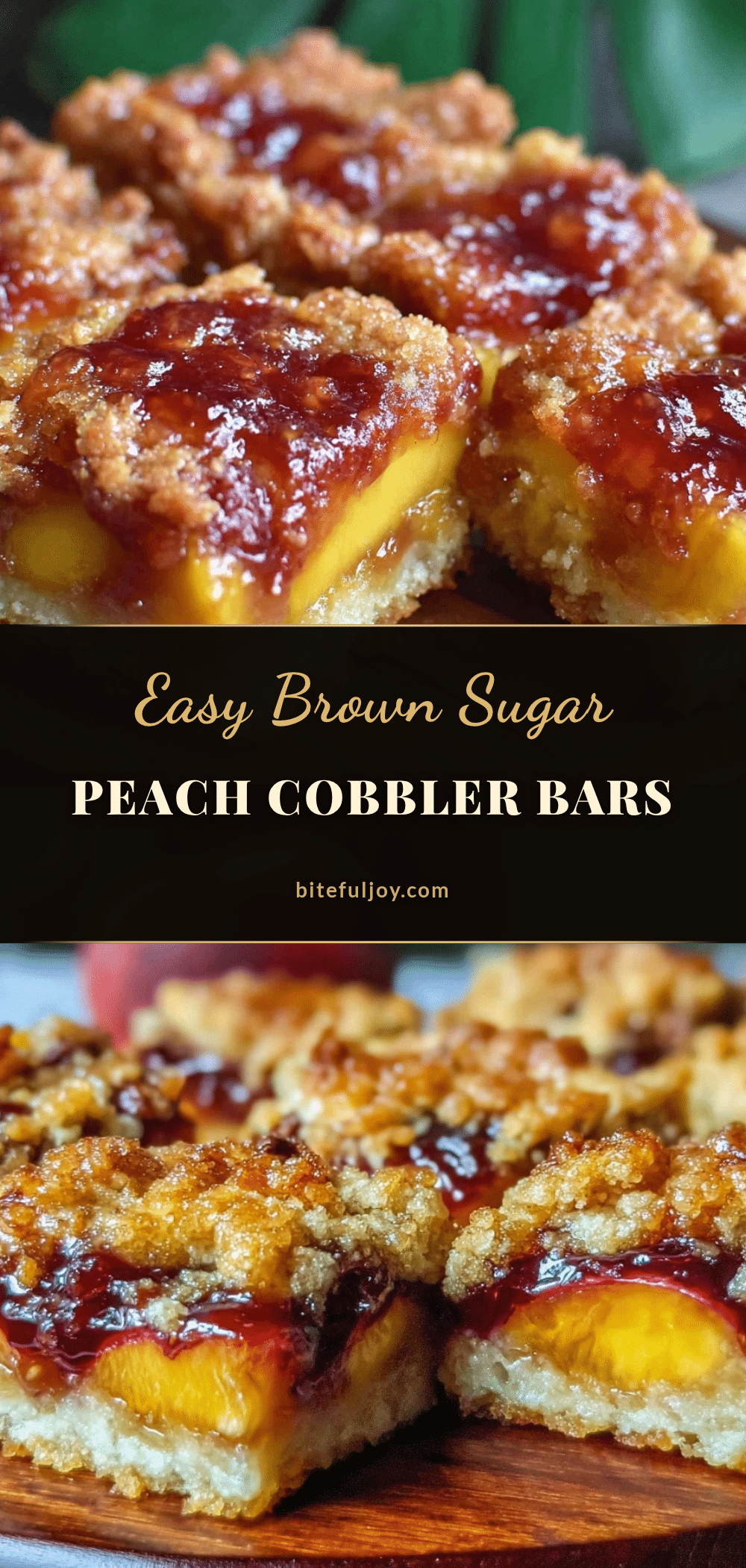easy brown sugar peach cobbler bars recipe