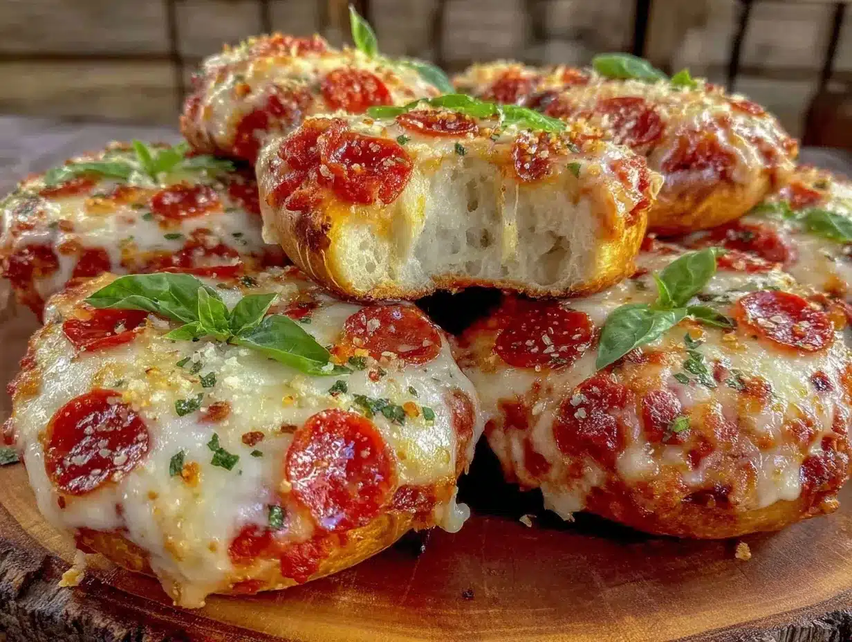 easy crispy mini pizza bagels preparation steps