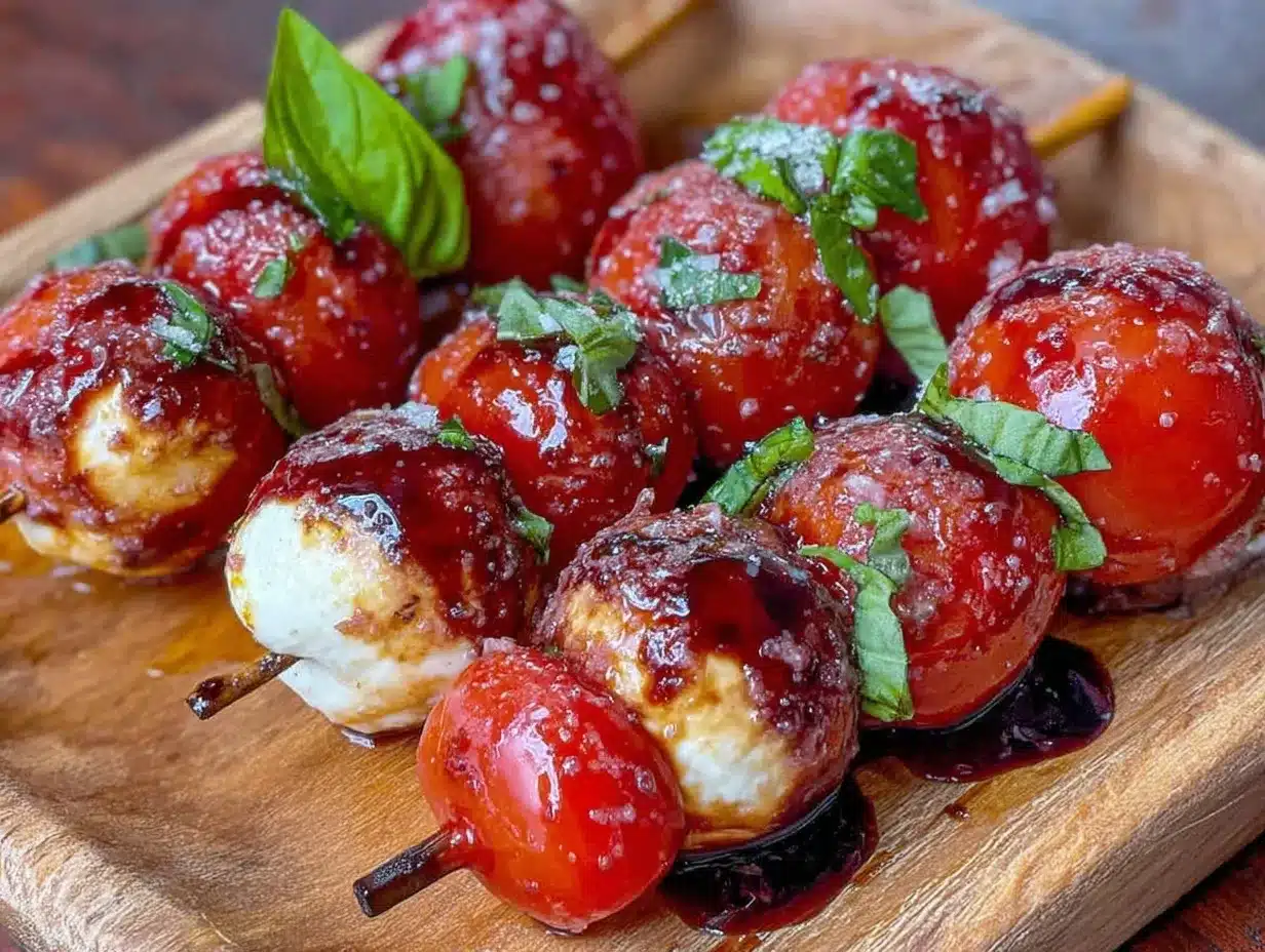 Easy Fresh Caprese Skewers preparation steps