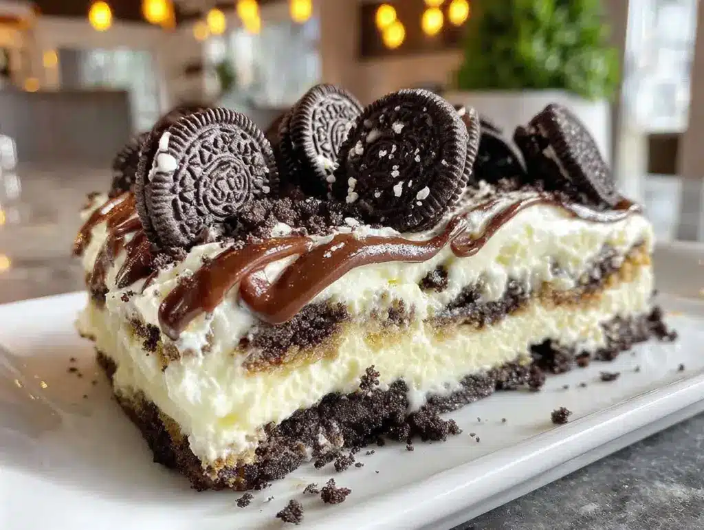easy no bake oreo flag icebox cake - featured image