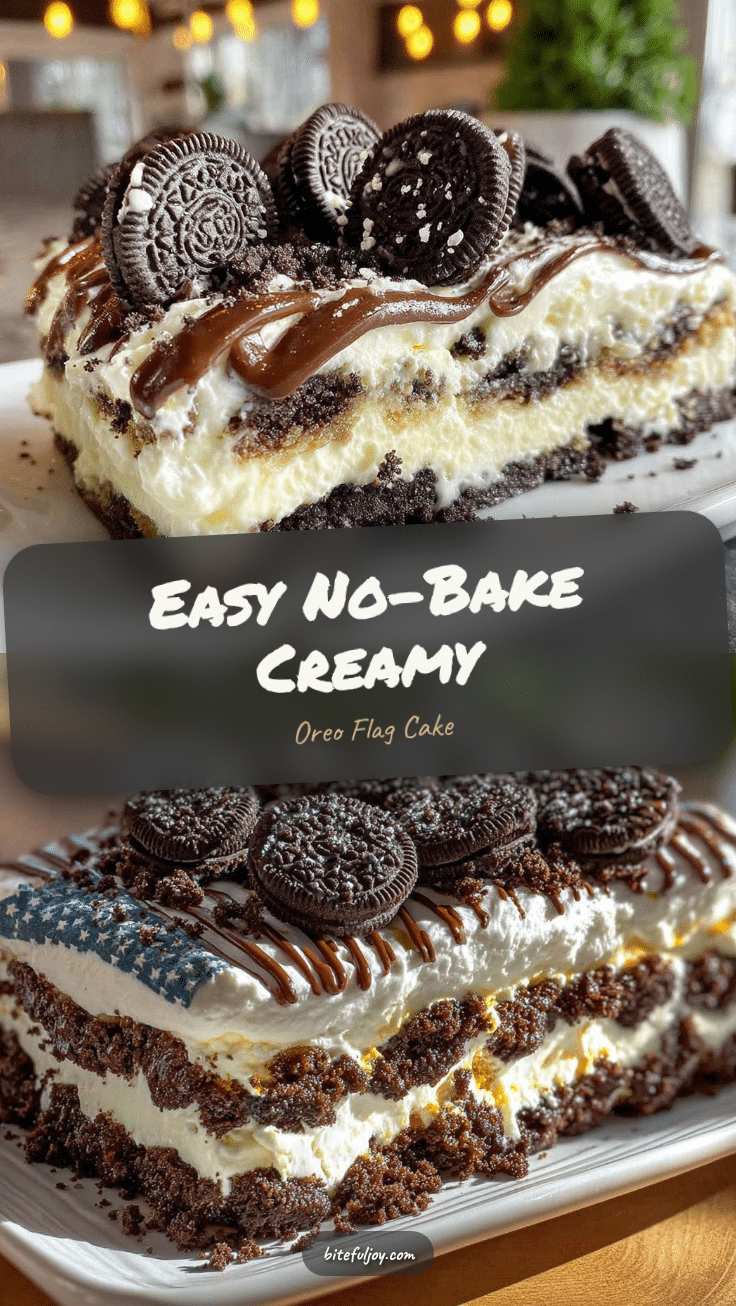 easy no bake oreo flag icebox cake recipe