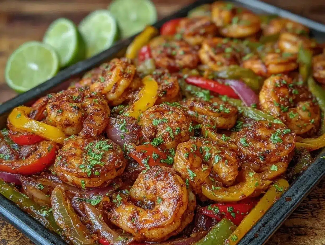 easy sheet pan shrimp fajitas preparation steps