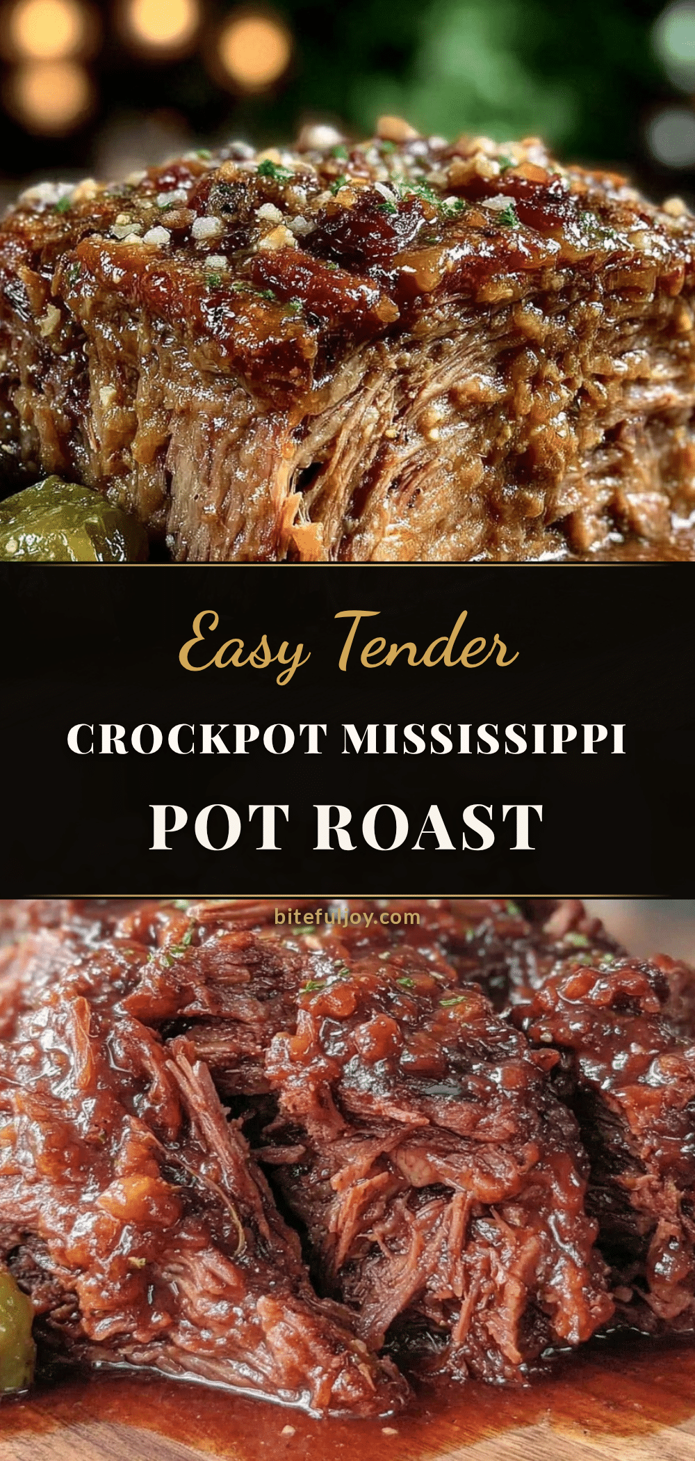 Easy Tender Crockpot Mississippi Pot Roast recipe