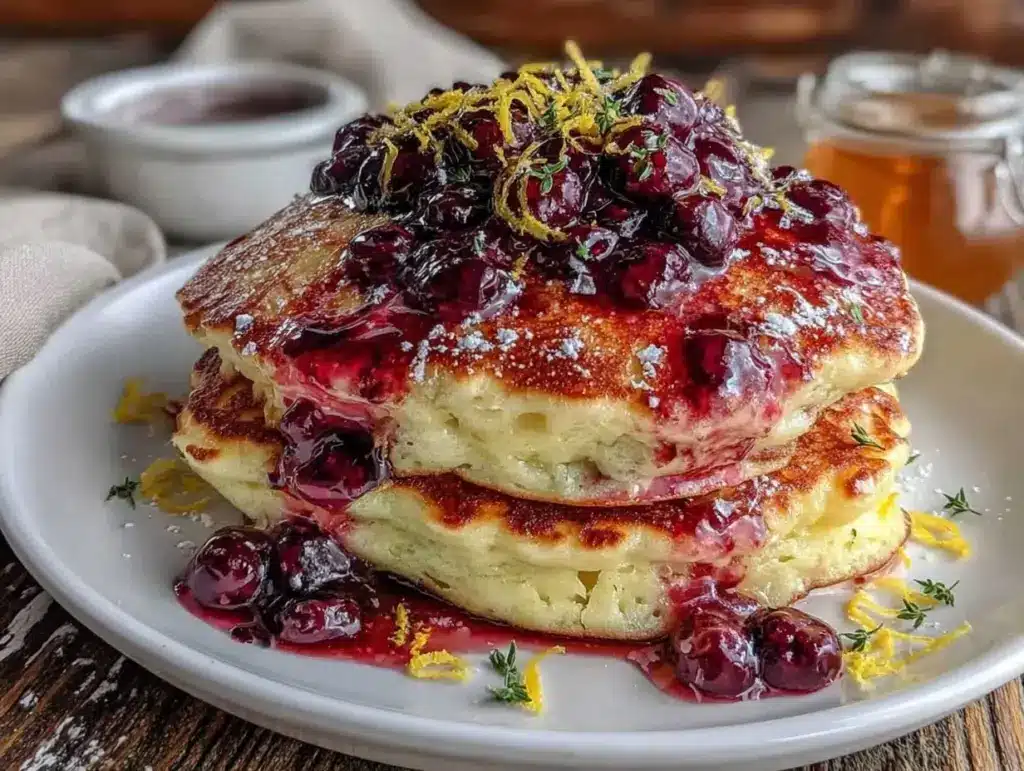 fluffy lemon ricotta pancakes - featured image