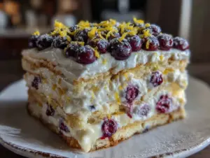 Fluffy Star-Spangled Blueberry Lemon Icebox Cake - featured image