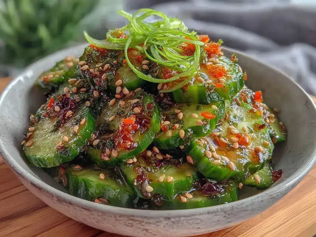 fresh asian sesame cucumber salad - featured image