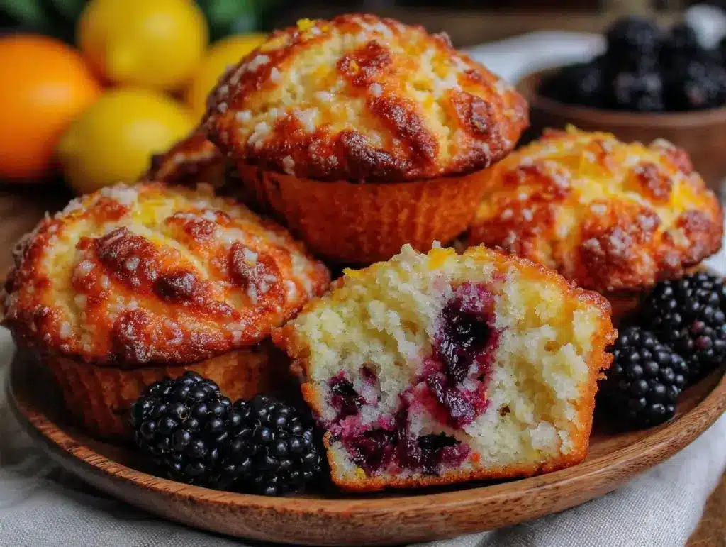 fresh blackberry lemon muffins - featured image