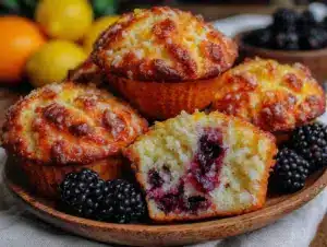 fresh blackberry lemon muffins - featured image