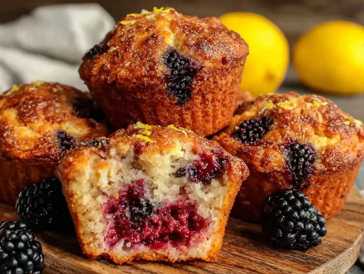 fresh blackberry lemon muffins preparation steps