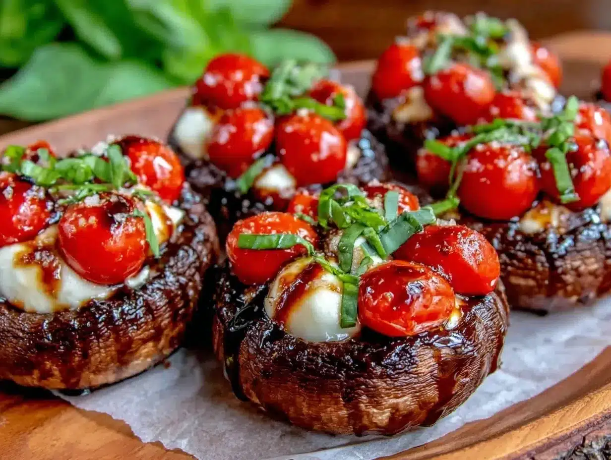 Fresh Caprese Stuffed Portobello Mushrooms preparation steps