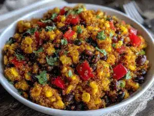 fresh charred corn and black bean quinoa salad - featured image